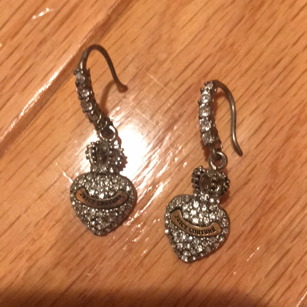 Juicy couture heart crown earrings
